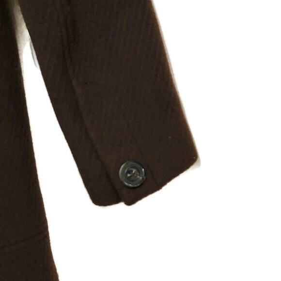 Searle Wool Mohair Double Breasted Wide Collar Brown A Line Coat Size 2 - Picture 10 of 16